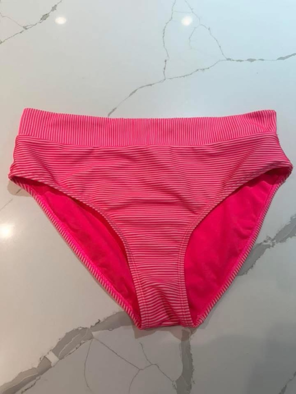 Pink Women's Bikini Bottom - Bright Pink Striped